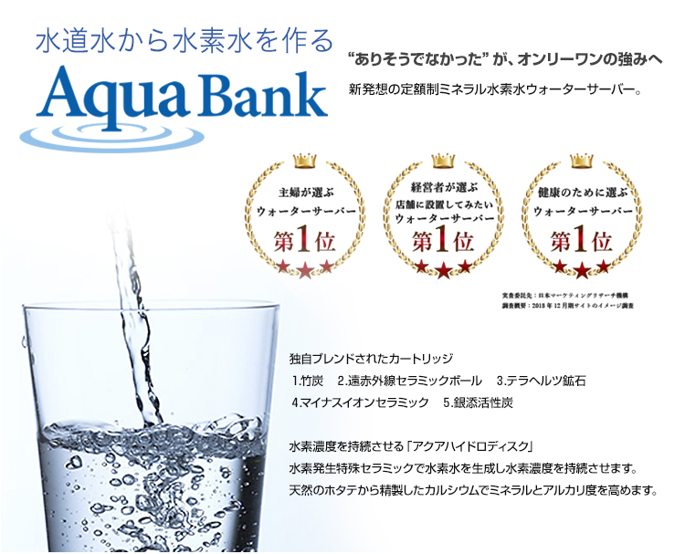 水道水から水素水を作る：Aqua Bank